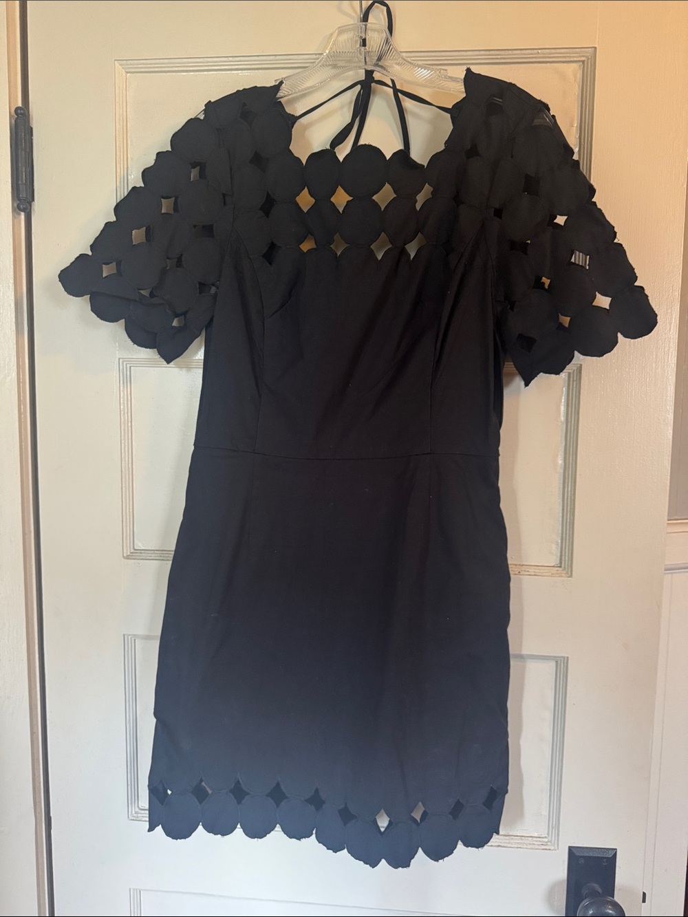 Black Cutout Sleeve Mini Dress - Elegant Women's Dress